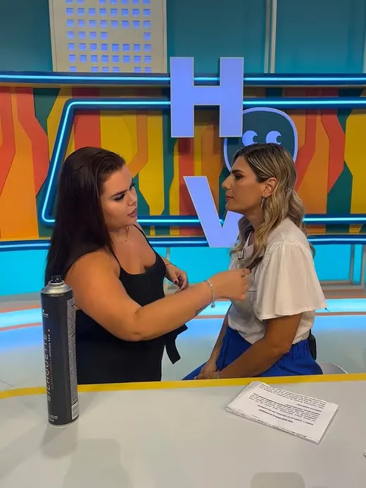 Shadila Sánchez trabajando en plató